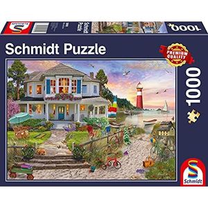Schmidt Spiele 58990 Het strandhuis, puzzel van 1000 stukjes, kleurrijk
