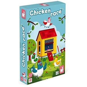 Janod Spel Kippenrace - Leuk en interactief spel voor kinderen vanaf 4 jaar - Geschikt voor 2 tot 4 spelers