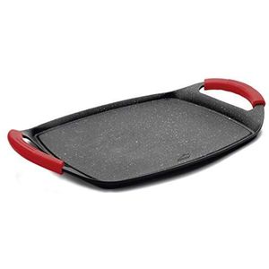 Lacor 25547 Plancha met steenlook, 33,5 x 25 cm, zwart