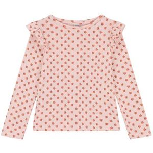 Petit Bateau A0860 T-shirt met lange mouwen voor meisjes (1 stuk), Zoutroze/meerkleurig