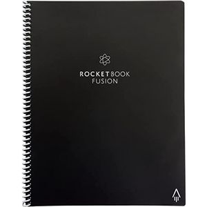 Rocketbook Fusion - uitwisbaar notitieboek, To Do List cijfernotitieblok, planner, A4 notebook, zwart, takenlijsten, spiraalboek, 7 stijlen, gadget uitwisbare Pilot Frixion-pen inbegrepen