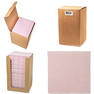 Alvotex CHIC Airlaid 100 stuks 1/4-laags coctail-achtige handdoeken, stofachtig, premium kwaliteit, roze, 20 x 20 cm