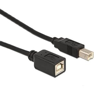 DeLOCK 83429 USB-kabel (5 m, USB B, USB B, stekker/bus, zwart, 480 Mbit/s)