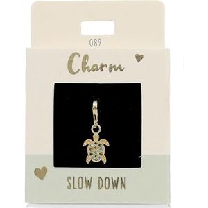 Depesche 11785-089 Express Yourself Charms - hanger voor kettingen en armbanden, schildpad, verguld, als klein cadeau