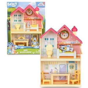 Bluey Mini Heeler Home Playset, speelhuis voor honden, handvat om te spelen en overal mee naartoe te nemen, beweegbaar figuur, speelgoed uit de kinderserie, beroemd (BLY67000)