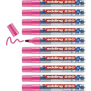 edding 250 stuks whiteboard-markers - roze - 10 pennen - ronde punt 1,5-3 mm - uitwisbare viltstift - voor whiteboards, magneetborden, memo's en conferentieschildersezel - schetsknoopen