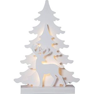 EGLO LED kerstdecoratie, kerstdecoratie, kerstdecoratie, houten bos met hert, timer en op batterijen werkende verlichting, warm wit, 411413 hoogte 41 cm