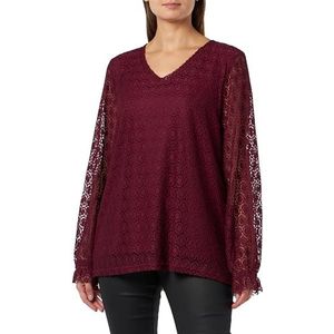 ONLY CARMAKOMA Caremila Ls Lace Top Jrs Damesblouse met lange mouwen, Rood