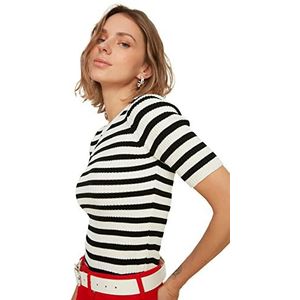 Trendyol Gebreide trui, gestreept, ECU sweater, dames, ECRU