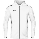 JAKO Trainingsjack met capuchon, sweatjack Challenge met capuchon, wit/antraciet, 140 cm, uniseks kinderen, wit/antraciet, 140, Wit/Antraciet