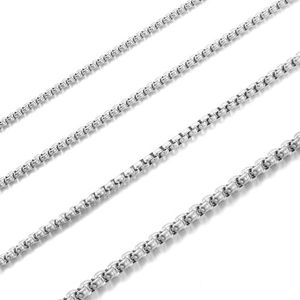 RWQIAN Halsketting voor heren, roestvrij staal, zilver/goud/zwart, Venetiaanse ketting, heren, briolette-ketting, breedte 2/2,5/3/4 mm, lengte 45-70 cm, Roestvrij staal