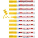 edding 750 stuks markers – geel – 10 stiften – ronde punt 2-4 mm – kleurmarker voor het beschrijven van metaal, glas, bergsteen of kunststof – hittebestendig, permanent en waterdicht