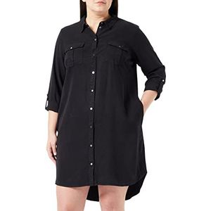 VERO MODA CURVE Vmsila Ls Mix Ga Curve Noos korte damesjurk, zwart.