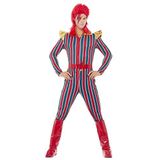 Smiffys Meerkleurig Space Superstar-kostuum met overall, riem en deksel, meerkleurig, maat: XL