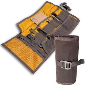 LOCHBY Gereedschapsrol, 20,3 x 40,6 cm (uitgerold), robuuste dagelijkse transport-organizer voor pennen, gereedschap enz. Minimalistische tactische accessoires voor dames en heren, gemaakt van canvas