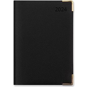 Letts Connoisseur Agenda journalier 2024 avec rendez-vous Noir Format A5