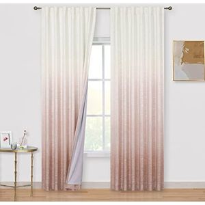 Vision Home 213,4 cm donkerroze verduisterende gordijnen voor meisjeskamer - thermische verduisteringsgordijnen met roedezak en achterlussen voor meisjeskamer - 127 x 213,4 cm (b x l)
