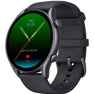 Amazfit GTR 3 Pro Smartwatch voor heren, 1,45 inch AMOLED, SpO2, geïntegreerde Alexa, 150 sportmodi, GPS, Bluetooth oproepen, muziekopslag, 12 dagen batterijduur, sporthorloge