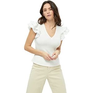 Peppercorn Nellie T-shirt évasé à col en V pour femme, Blanc (0001 blanc)), XXL