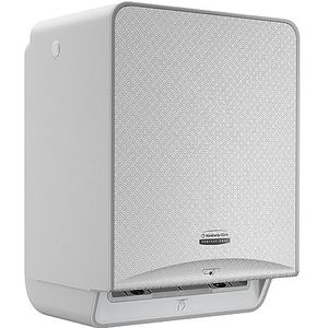 Kimberly-Clark Professional ICON (53691) elektronische handdoekdispenser, grijze behuizing met zilverkleurige mozaïekfront; 1 dispenser en voorkant per verpakking