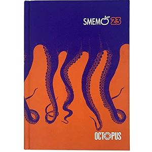 Smemoranda Octopus Special Edition schoolagenda 2022-2023, 16 maanden, 13 x 17,7 cm, schoolagenda met planner en stickers, september 22/december 23, 544 pagina's, oranje en paars