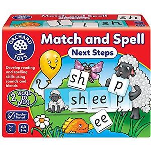 Orchard Toys Match and Spell Next Steps, Educational Spelling Game Age 5+, Helps Teach Phonics and Word Building Using Sounds and Blends.