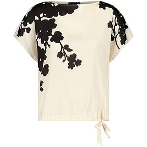 Taifun 371332-16129 T-shirt dames, Lichte crème met patroon