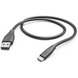 Hama USB-C kabel (USB-A 2.0 mannelijk/USB-C male oplaadkabel, 480 Mbit/s, 1,5 m, compatibel met Samsung Galaxy S21/s20/s10/s9/s8, Huawei P30/P20, Xiaomi) zwart
