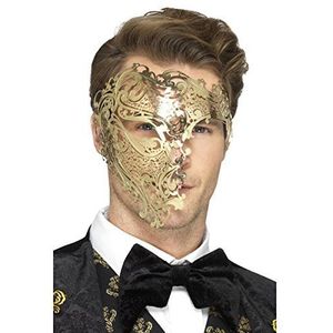 Smiffys Deluxe filigraan metalen masker, geest, goud