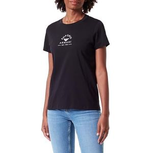 Emporio Armani Iconic Stretch Cotton Logoband Loungewear T-shirt voor dames, zwart.