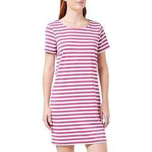 VILA Vitinny New S/S Dress - Noos damesjurk, Magenta Haze/Strepen: Sneeuwwit H/H