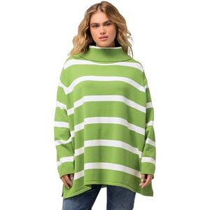 Ulla Popken Coltrui, cropped met strepen, damestrui, Groene stippen