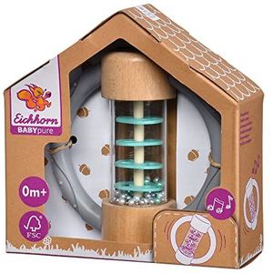 Eichhorn - Baby Pure rammelaarring – van 100% FSC-gecertificeerd beukenhout, duurzaam houten speelgoed, rammelaargeluid, met handgrepen, geschikt voor kinderen vanaf de eerste levensmaanden