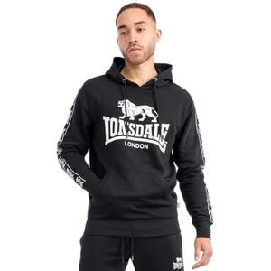 Lonsdale Scousburgh Sweatshirt met capuchon voor heren, Zwart/Wit