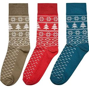 Urban Classics Norwegian patroon sokken uniseks sokken, meerkleurig, 3 paar, Veelkleurig.