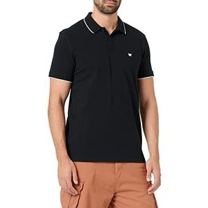 Wrangler poloshirt heren, zwart.