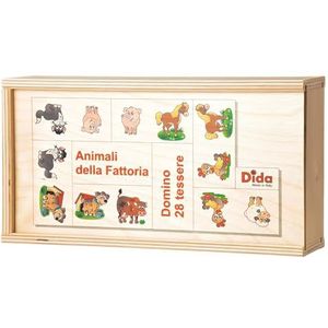 Dida - Domino La Farm – Domino houten spel met dieren voor kinderen