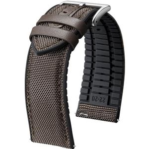 BINLUN Siliconen nylon horlogebandjes 18 mm 19 mm 20 mm 21 mm 22 mm hybride armband canvas rubber snelsluiting reservearmband voor mannen vrouwen, Nylon siliconen, Geen edelsteen