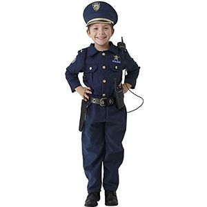 Dress Up America Politie kostuum voor jongens - Shirt, broek, hoed, riem, fluitje, pistoolholster en walkietalkie-agent (1-2 jaar (taille: 61-66 hoogte: 84-91 cm))