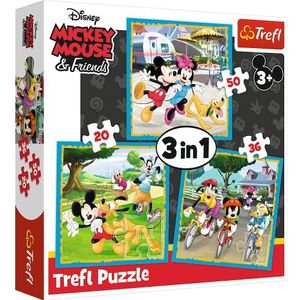 Trefl, Puzzel, Mickey Mouse met vrienden, Disney Mickey Mouse en vrienden, 20 tot 50 stukjes, 3 sets, voor kinderen vanaf 3 jaar