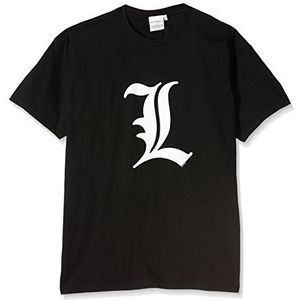 ABYStyle - Death Note - T-shirt ""L tribute"" voor heren, zwart, zwart.