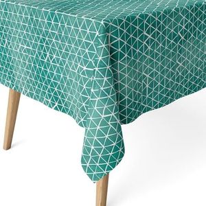 ECOMMERC3 Nappe anti-taches pour table rectangulaire Taille 140 x 140 cm - Nappe anti-taches au toucher extra douce et imperméable, couleur bleue