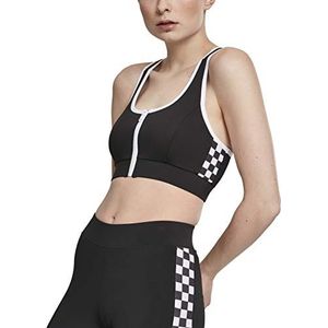 Urban Classics Dames Side Check Bra BH zonder beugel voor dames, zwart (Bk/Chess 01713), C (fabrieksmaat: X-Large), zwart (Blk/Chess 01713)