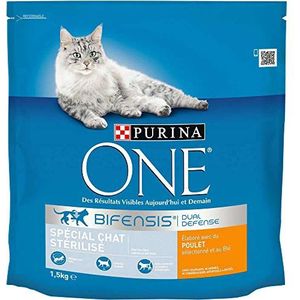 Purina One - Kat – speciaal voor gesteriliseerde katten – kip en tarwe – 1,5 kg – 6 stuks