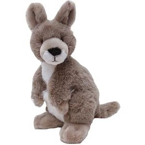 Kangoeroe met jong knuffel lichtbruin staand 20 cm - handgemaakt Kangoeroe met jong knuffel lichtbruin staand 20 cm - handgemaakt