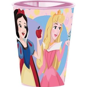 Disney Aurora Ariel drinkglas voor meisjes, kunststof, sneeuwwitje, 260 ml, met snavel voor eenvoudig drinken