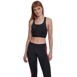 Urban Classics Tech Mesh dames sportbeha zip zwart (00007) L, zwart (00007)