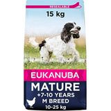 EUKANUBA - Droogvoer voor volwassen honden, senior ras, middelgroot, kip, 15 kg