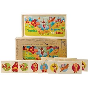 Dida - Domino spel voor kinderen 28 tegels | Montessori spellen 3 jaar | Domino kinderen van hout