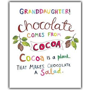 Emotional Rescue Verjaardagskaart voor kleinkind, verjaardagskaart voor kleinkinderen, chocolade, salade van papier, meerkleurig, ZFPW9693